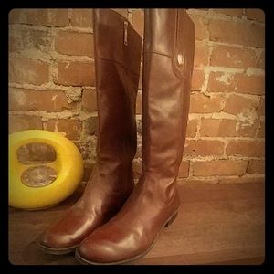 Tommy Hilfiger Brown Knee-high Leather Dress Boots